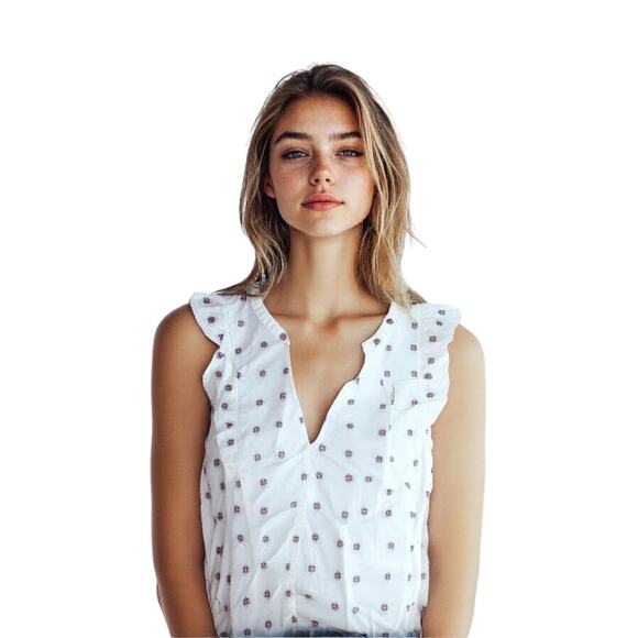 FAT FACE MOLLIE White Jacquard Frill Sleeveless Ruffle Blouse  Sz 4 NWT - Picture 15 of 15